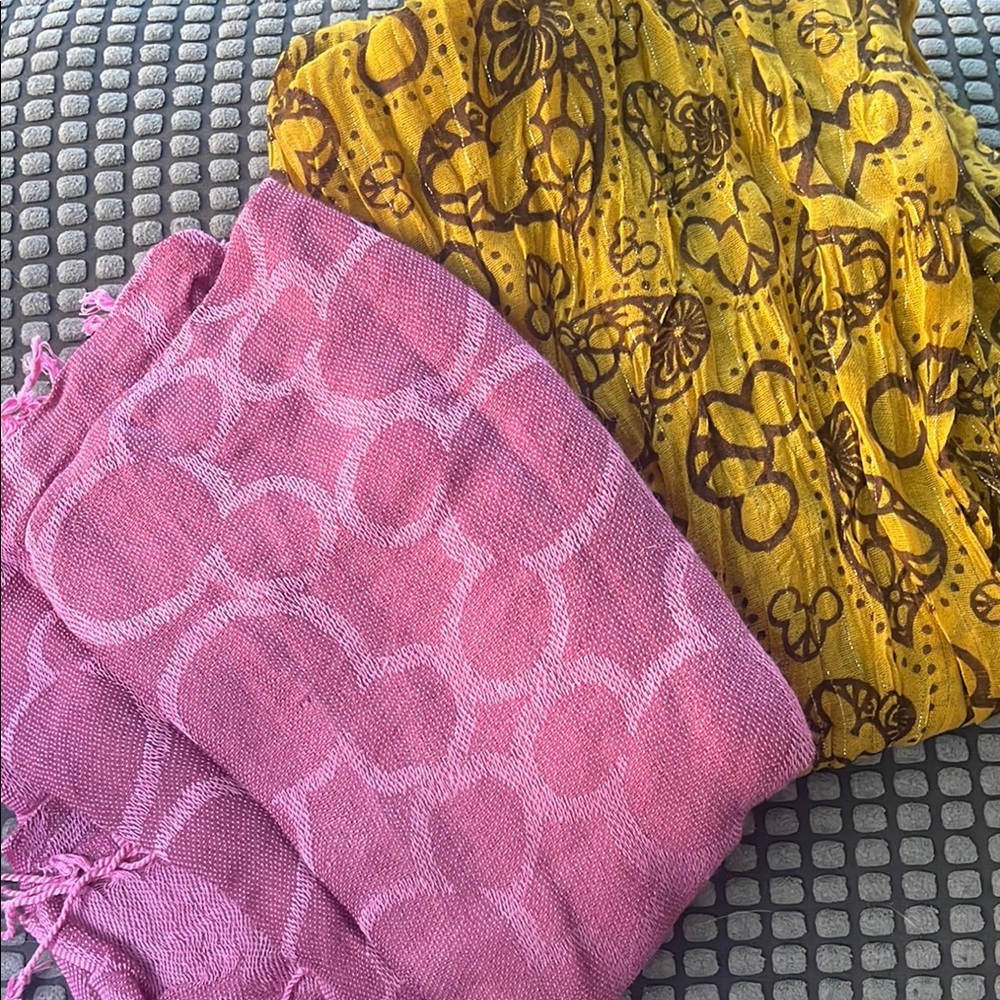 Two Disney Mickey Peace Sign Scarves!
